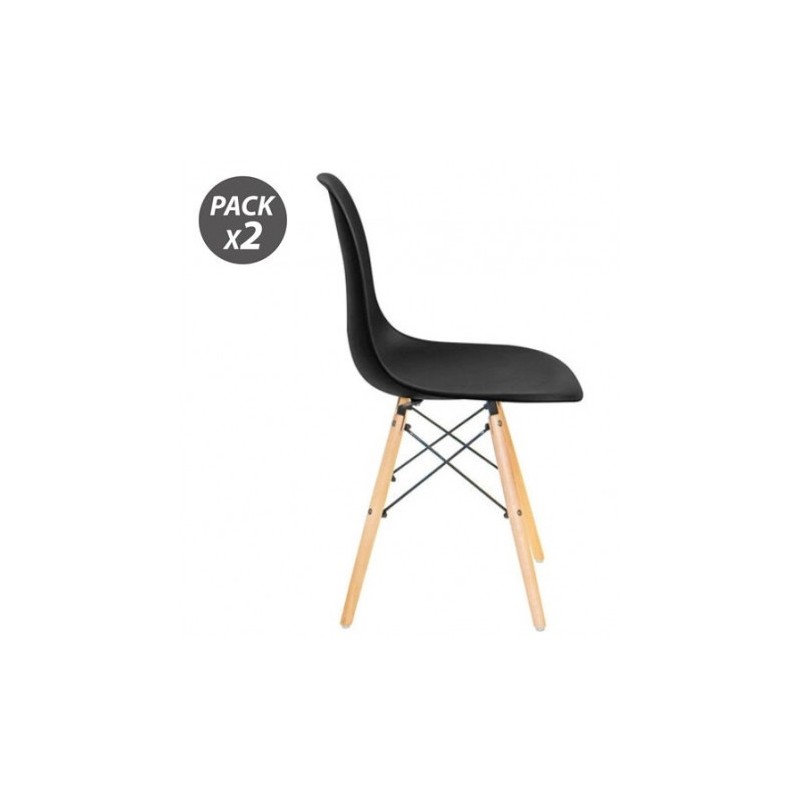 PACK 2 SILLAS DESIGN D100 NEGRAS MUVIP