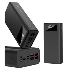 POWERBANK PR123 30000MAH | 3 ENTRADAS | 4 SALIDAS | 2A | LCD XO NEGRO - XOPR123