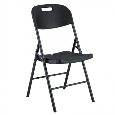 SILLA RESINA PLEGABLE PRO 44X53X83CM NEGRA SUNGARDEN