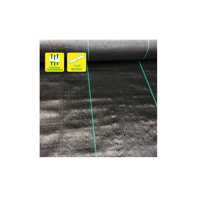 MALLA ANTIHIERBAS NEGRA 100GR 1X25M...