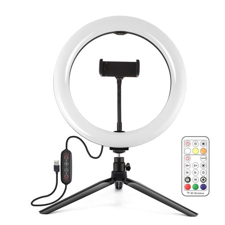 KIT YOUTUBER BGD007 BASE + SOPORTE SMARTPHONE + LUZ 10" 26CM RGB XO - PL0104-1