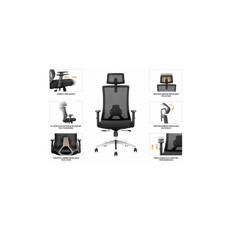 SILLA OFICINA GAMA SENIOR SE8000 CROMAD