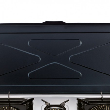 COCINA GAS INOX 3 FUEGOS SERIE STRONG + TAPA MUVIP