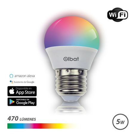 BOMBILLA LED SMART WIFI ESFERICA G45 E27 5W 470LM RGB - EB0352