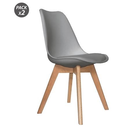 PACK 2 SILLAS DESIGN D200 GRIS MUVIP - MV0326-1