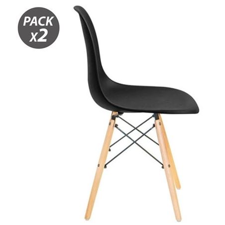 PACK 2 SILLAS DESIGN D100 NEGRAS MUVIP - 80062-1