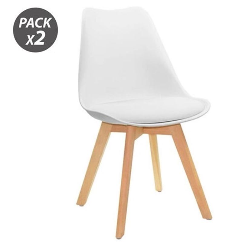 PACK 2 SILLAS DESIGN D200 BLANCAS MUVIP - 80065