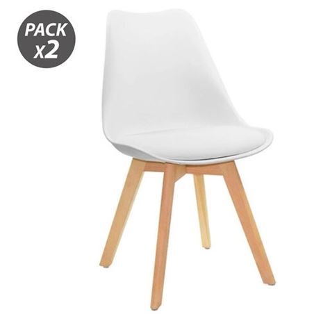 PACK 2 SILLAS DESIGN D200 BLANCAS MUVIP - 80065