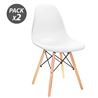 PACK 2 SILLAS DESIGN D100 BLANCAS MUVIP - 80040
