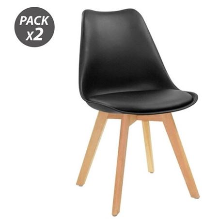 PACK 2 SILLAS DESIGN D200 NEGRAS MUVIP - 80066