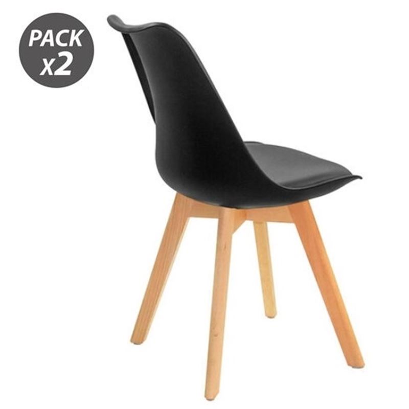 PACK 2 SILLAS DESIGN D200 NEGRAS MUVIP - 80066-1