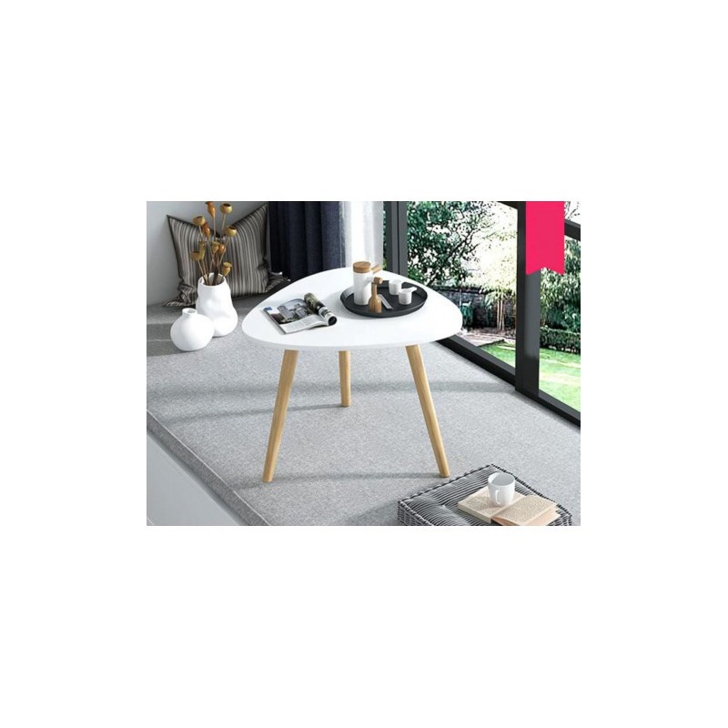 MESITA AUXILIAR MADERA BLANCA 48CM