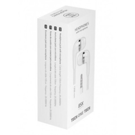 AURICULARES INTRAUDITIVOS CON MICROFONO 3.5 BLANCOS TECH ONE
