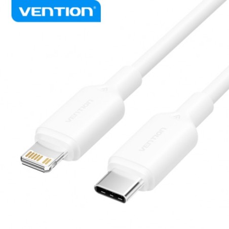 CABLE USB C A LIGHTNING | 3A | 1MTR BLANCO VENTION
