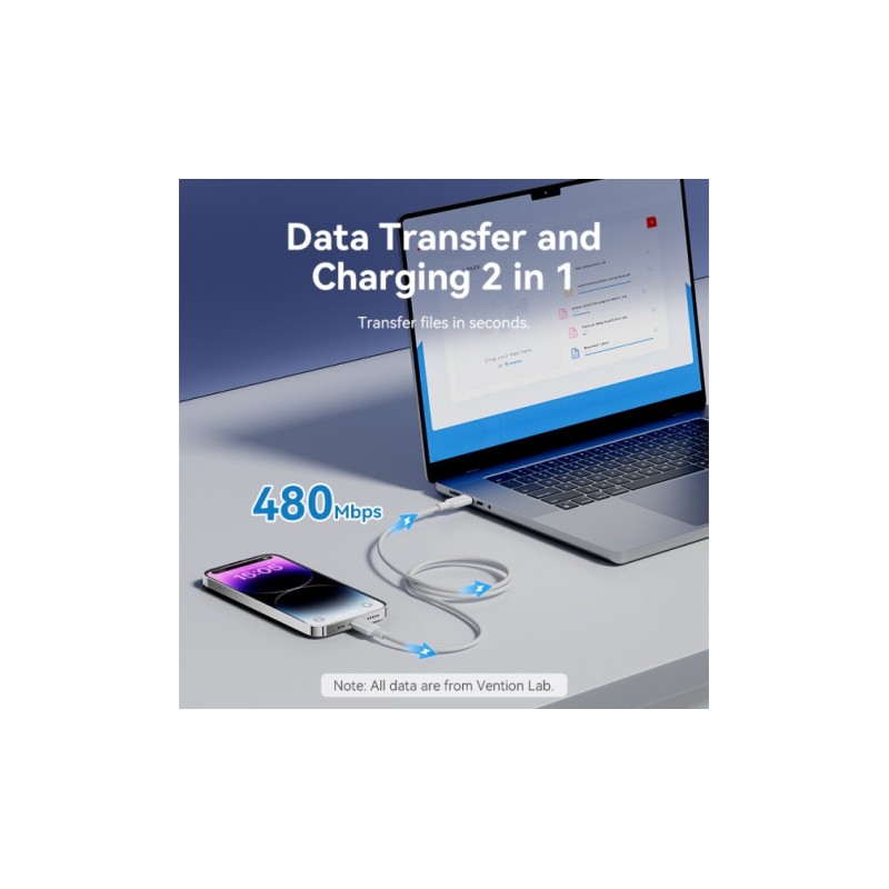CABLE USB C A LIGHTNING | 3A | 1MTR...