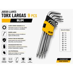 JUEGO LLAVES TORX LARGAS 9...