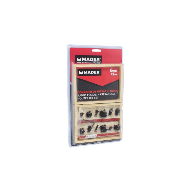 JUEGO 12 PCS FRESAS 6MM PARA MADERA...