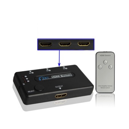 SWITCH HDMI 3 PUERTOS 1080P CON MANDO CROMAD