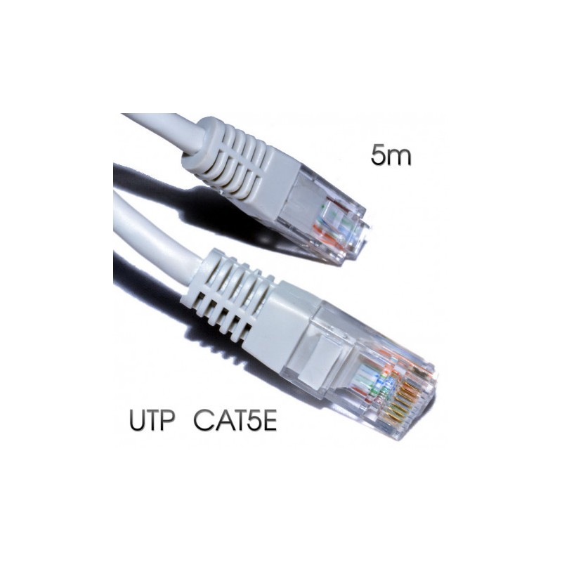 CABLE DE RED UTP CAT 5E 5M GRIS CLARO...