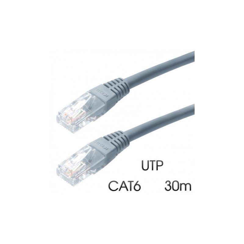 CABLE DE RED UTP CAT 6 30M GRIS CLARO...
