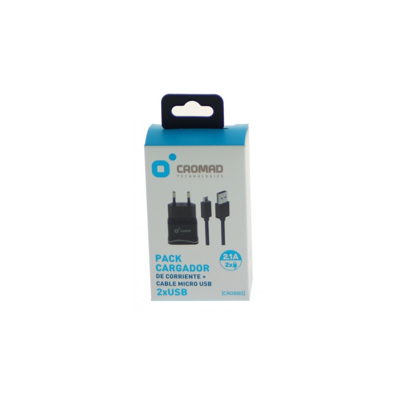 PACK CARGADOR CORRIENTE 2.1A + CABLE...