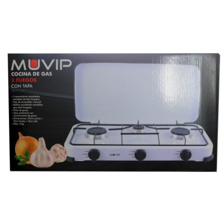 COCINA DE GAS 3 FUEGOS BLANCA MUVIP
