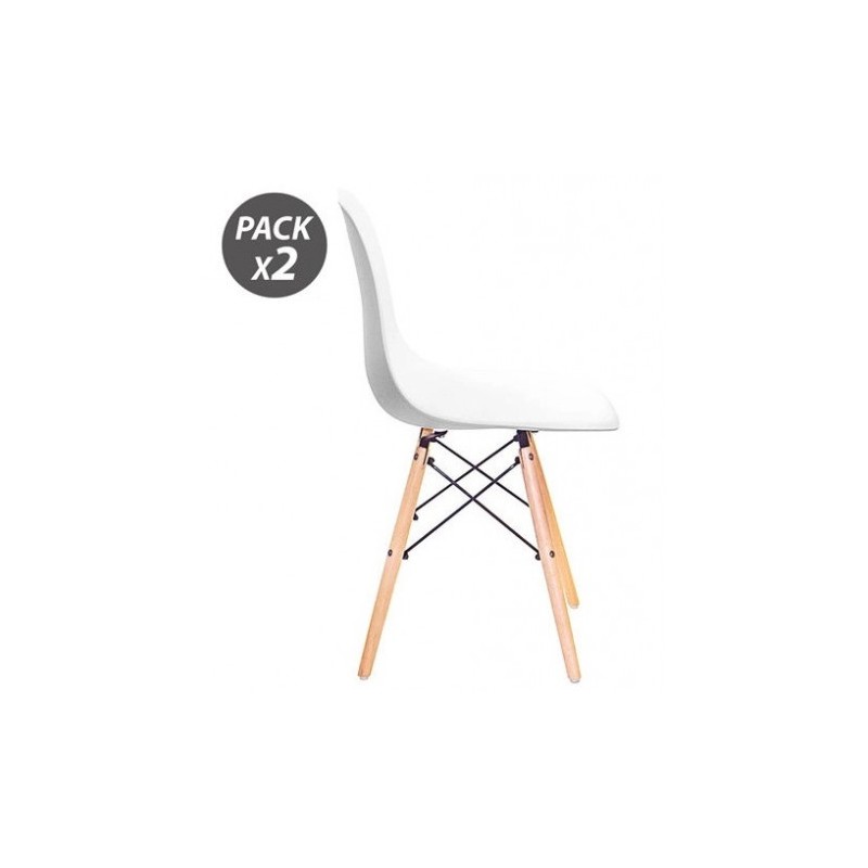 PACK 2 SILLAS DESIGN D100 BLANCAS MUVIP