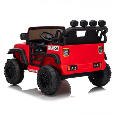 COCHE INFANTIL A BATERIA CON CONTROL REMOTO JEEP 4X4 ROJO