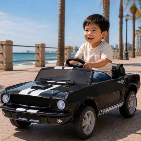 COCHE INFANTIL A BATERIA CON CONTROL REMOTO FORD MUSTANG SHELBY GT350 NEGRO
