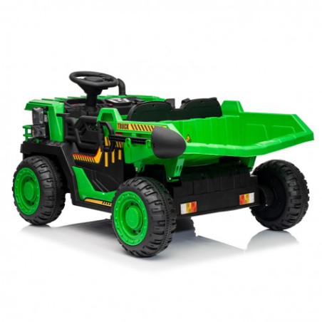 CAMION INFANTIL A BATERIA CON PLATAFORMA DE CARGA VERDE