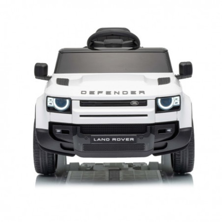 COCHE INFANTIL A BATERIA CON CONTROL REMOTO LAND ROVER DEFENDER BLANCO