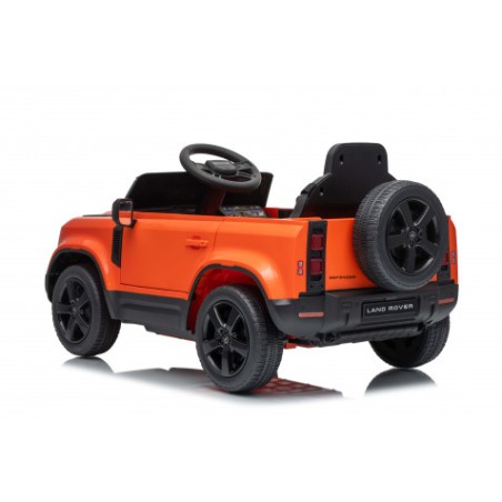 COCHE INFANTIL A BATERIA CON CONTROL REMOTO LAND ROVER DEFENDER NARANJA