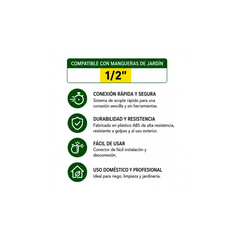 CONECTOR RAPIDO PARA MANGUERA 1/2"...