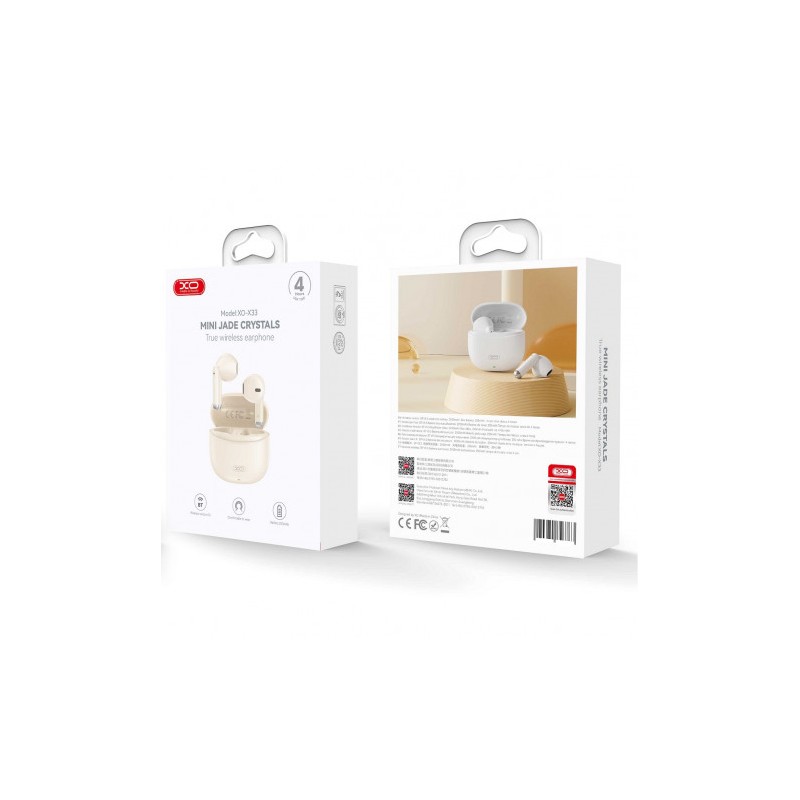 AURICULARES BLUETOOTH TWS X33 BEIGE XO