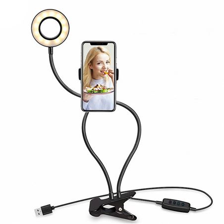 KIT YOUTUBER L01 PINZA + SOPORTE SMARTPHONE + LUZ 3.5" XO - XOL01