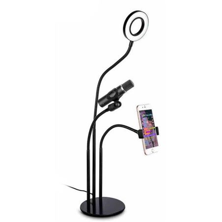 KIT YOUTUBER L02 BASE + SOPORTE SMARTPHONE + SOPORTE MICRO + LUZ 3.5" XO - XOL02