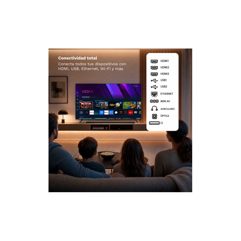 TELEVISOR QLED 55" SMART TV 4K VIDAA...