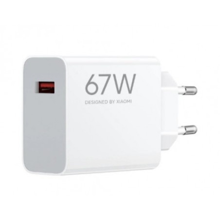 CARGADOR DE PARED 67W HIPERCARGA USB-A BLANCO XIAOMI