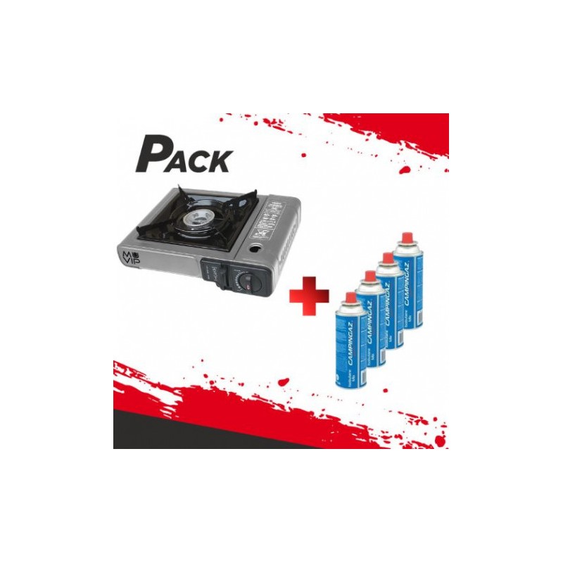 PACK COCINA GAS PORTATIL MUVIP + 4...