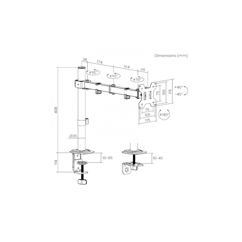 SOPORTE DE MESA 1 MONITOR 17"-32" CROMAD