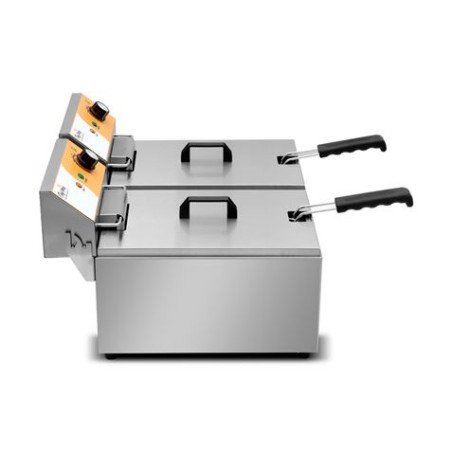 FREIDORA ELÉCTRICA PROFESIONAL 11+11 LITROS 2X3000W CHEF PRO