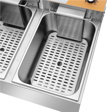 FREIDORA ELÉCTRICA PROFESIONAL 11+11 LITROS 2X3000W CHEF PRO