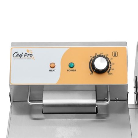 FREIDORA ELÉCTRICA PROFESIONAL 11+11 LITROS 2X3000W CHEF PRO