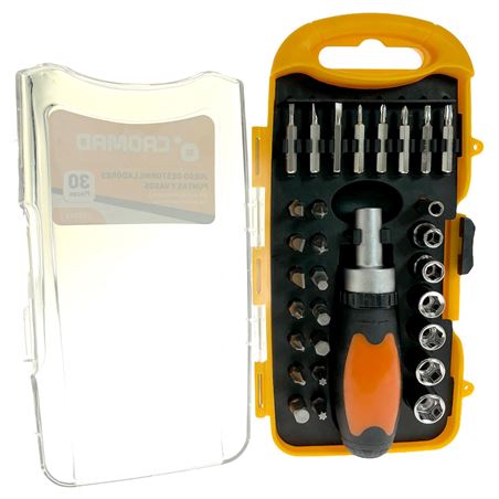 JUEGO 30 PIEZAS DESTORNILLADORES Y PUNTAS CROMAD - CR1049-1
