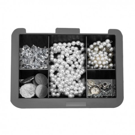 CAJA DE CAUDALES METÁLICA CON LLAVE 9X25X18CM 5 COMPARTIMENTOS CROMAD