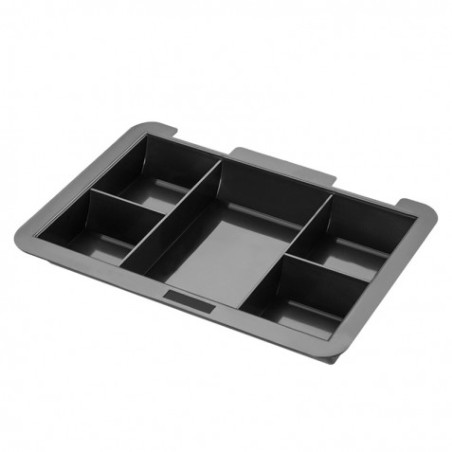 CAJA DE CAUDALES METÁLICA CON LLAVE 9X25X18CM 5 COMPARTIMENTOS CROMAD