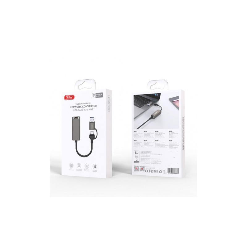 ADAPTADOR DE RJ45 A USB-A Y USB-C...