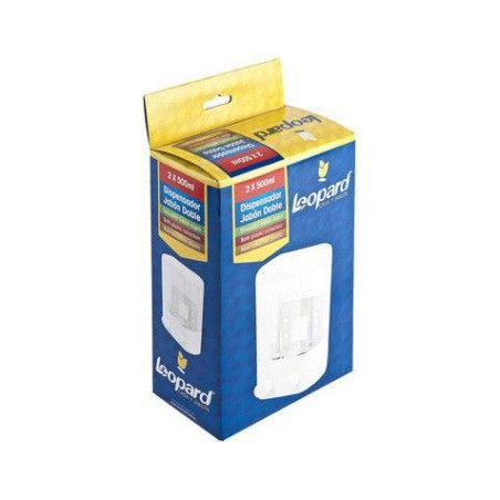 DISPENSADOR JABON-CHAMPU BAÑO 2X500ML BLANCO