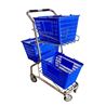 CARRO DE TRANSPORTE CON 3 CESTAS DE 28LT COLOR AZUL CROMAD - CR1025