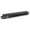 REGLETA ALUMINIO PDU RACK 19" 6 TOMAS + INTERRUPTOR + FILTRO DE PROTECCION - CR1015